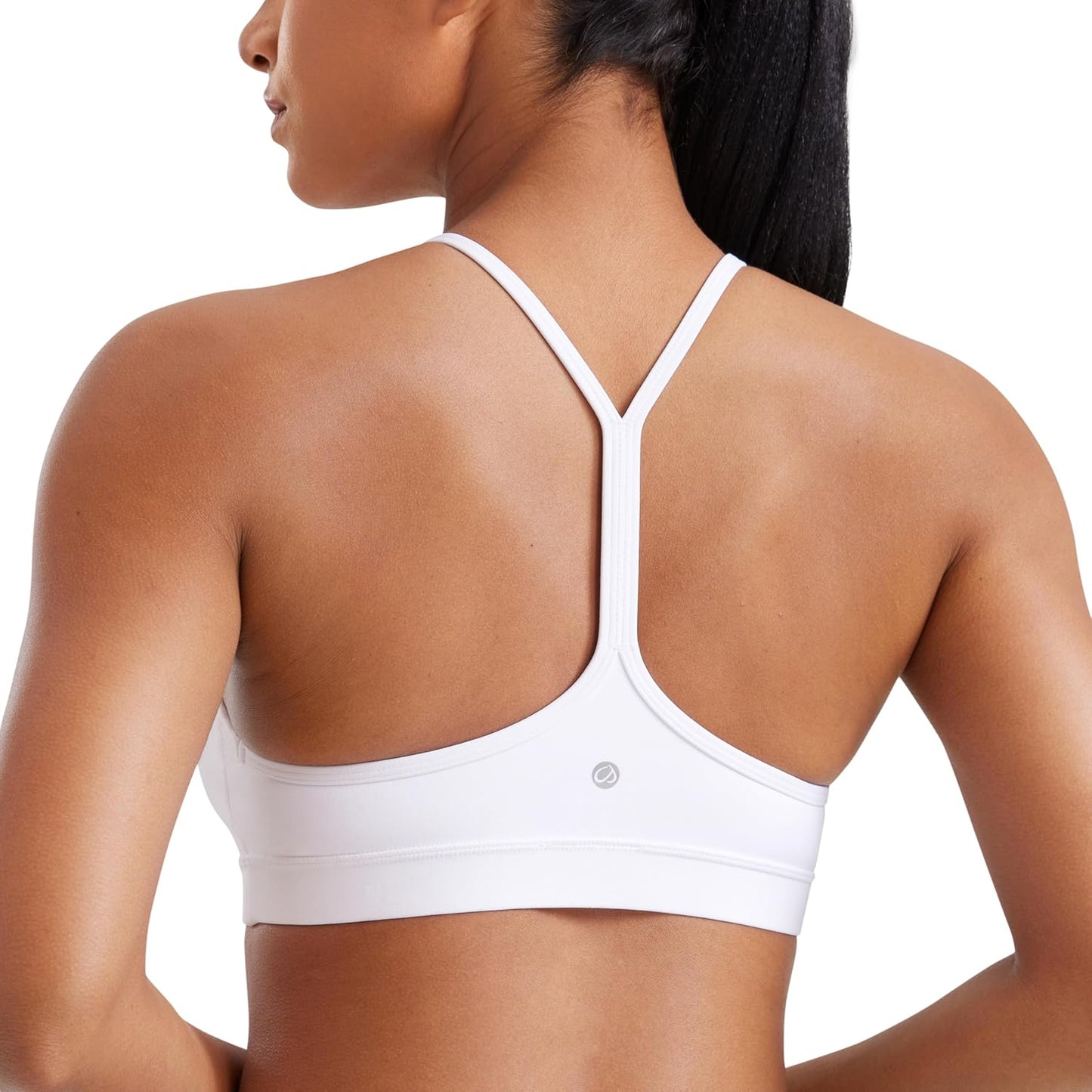 CRZ YOGA Butterluxe Women's Sports Bra and Racerback Spaghetti Straps Low Impact Yoga Gym Bra Tops