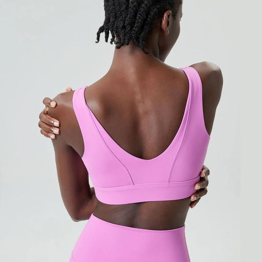 High Impact Half-Zip Sports Bra – Buttery Soft Yoga & Fitness Crop Top