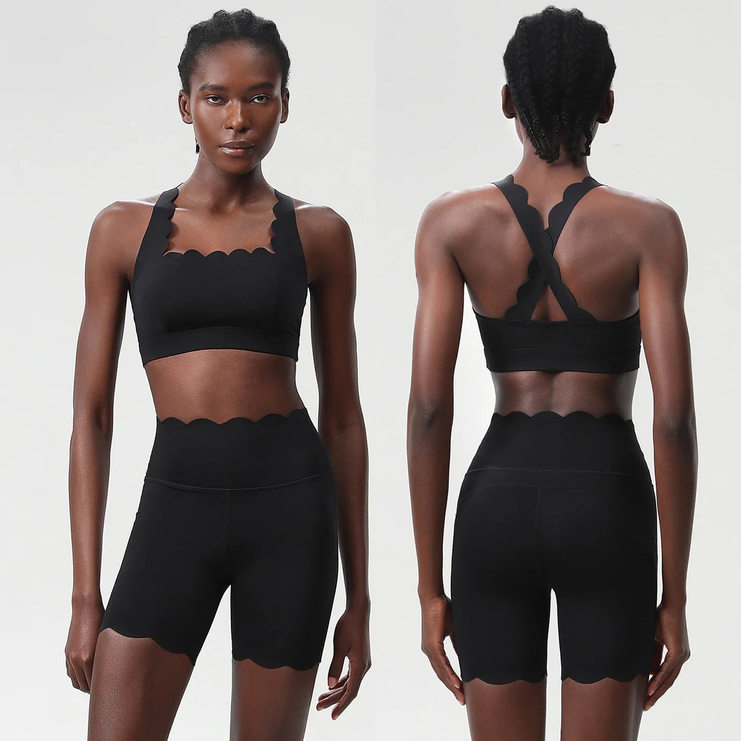 Waveset Sculpt Bra & Short – Seamless Two-Piece Yoga Set