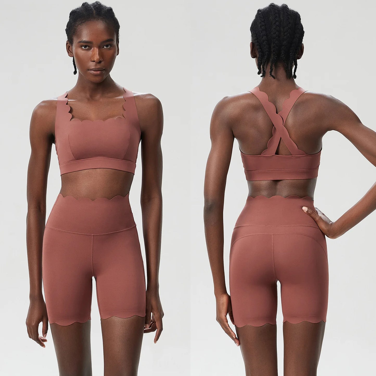 Waveset Sculpt Bra & Short – Seamless Two-Piece Yoga Set