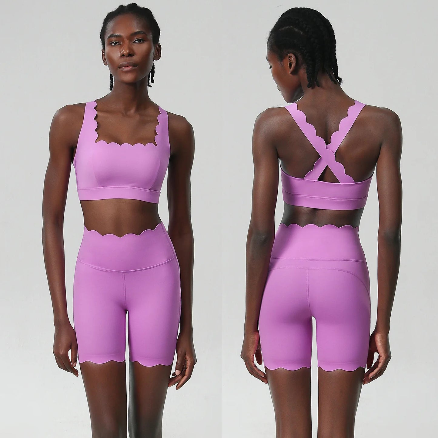 Waveset Sculpt Bra & Short – Seamless Two-Piece Yoga Set