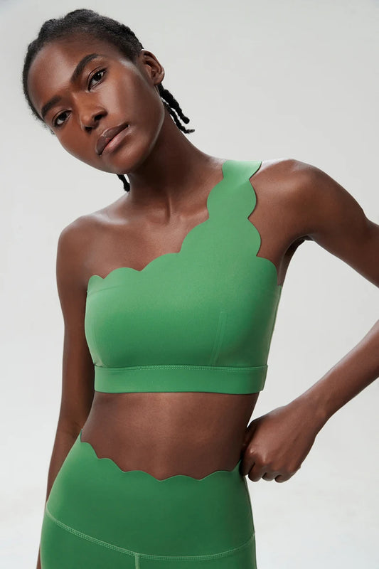 RhythmOne™ One-Shoulder Sports Bra – Seamless Elegance in Motion