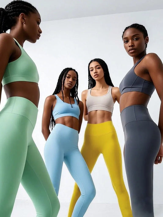 FlexFit High-Waist Leggings – 4-Way Stretch & Quick-Dry with Seam Pockets