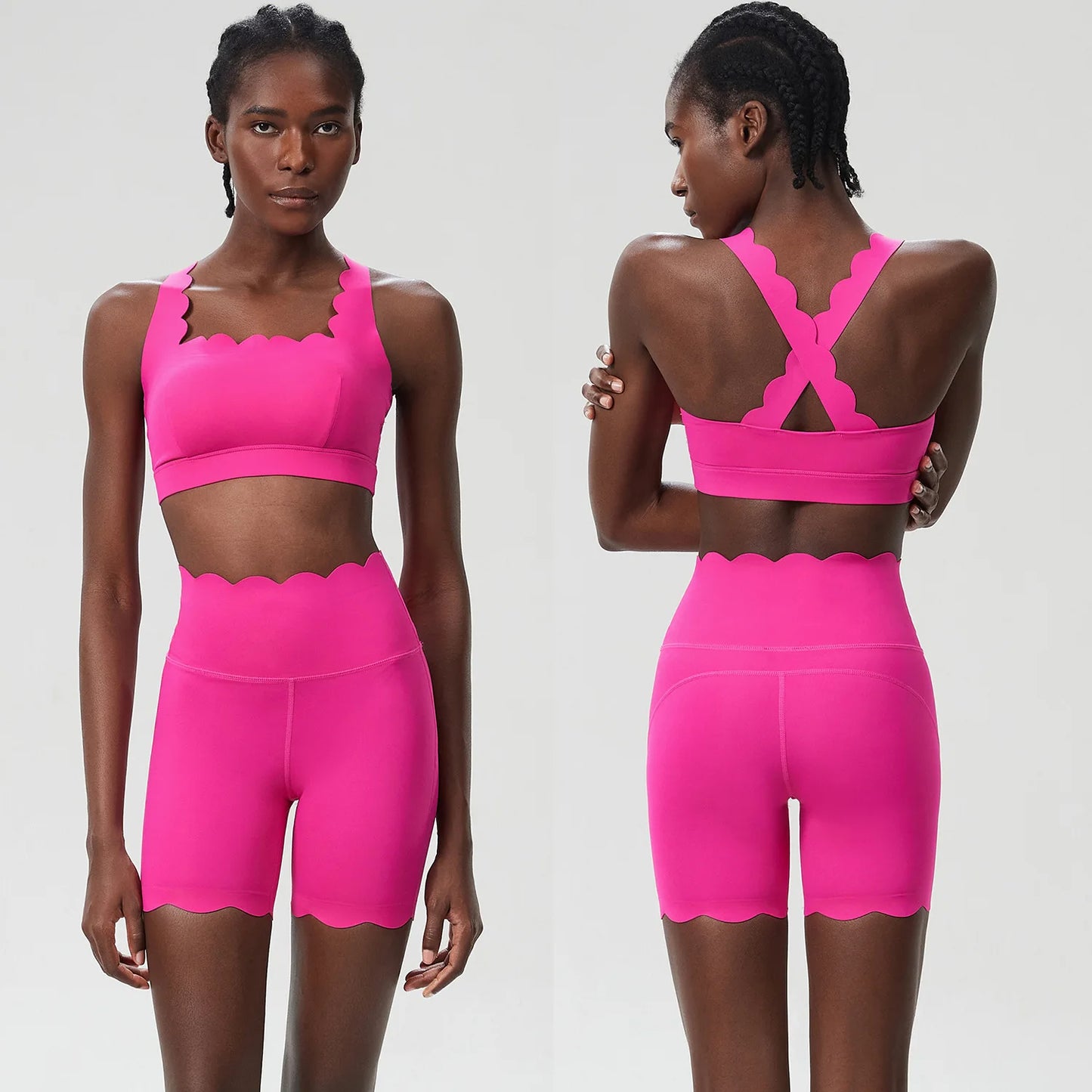 Waveset Sculpt Bra & Short – Seamless Two-Piece Yoga Set