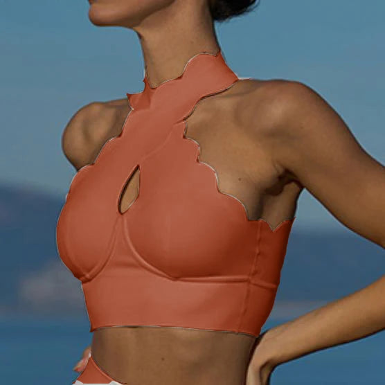 Laser-Cut Sports Bra – Seamless Support Active Top