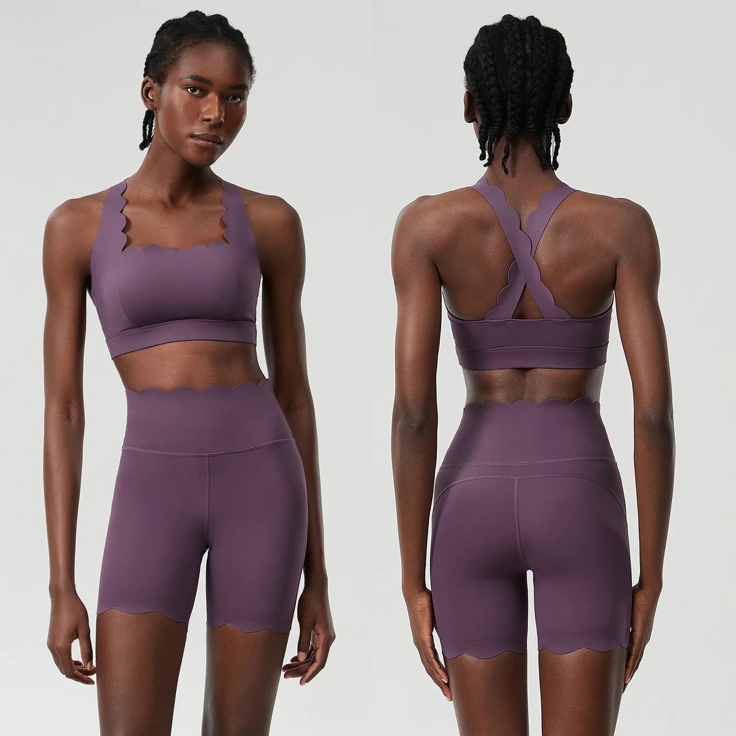 Waveset Sculpt Bra & Short – Seamless Two-Piece Yoga Set