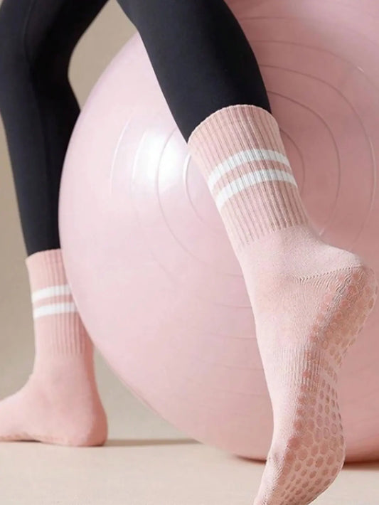 FlexGrip Mid-Length Yoga Socks – Anti-Slip & Lightweight