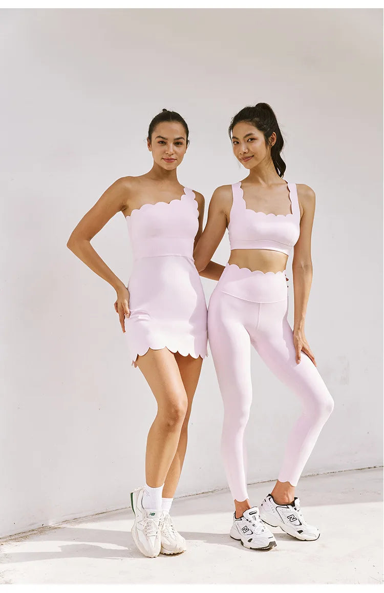 Off-Shoulder Lace Tennis Dress – Sculpted One-Piece Activewear