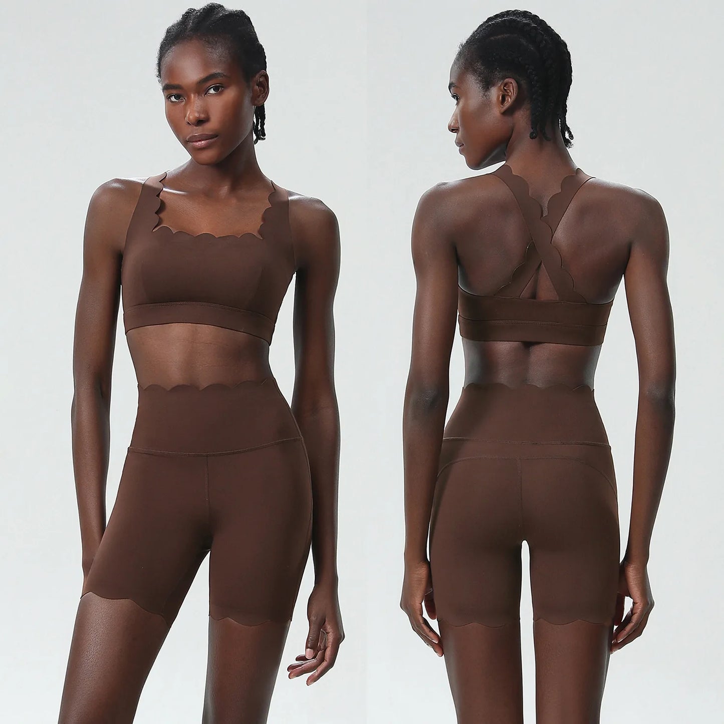 Waveset Sculpt Bra & Short – Seamless Two-Piece Yoga Set