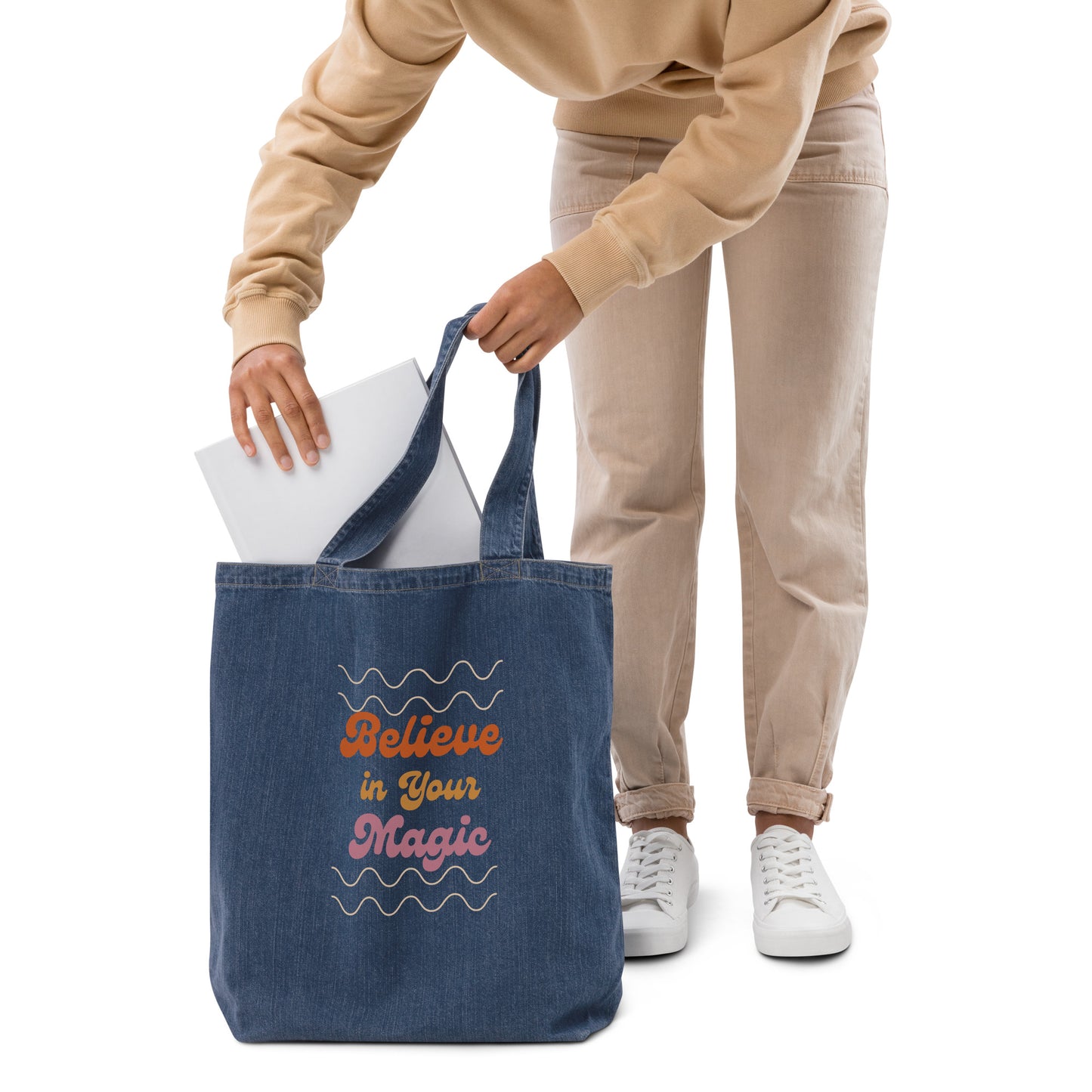 Believe in Your Magic - Organic denim tote bag