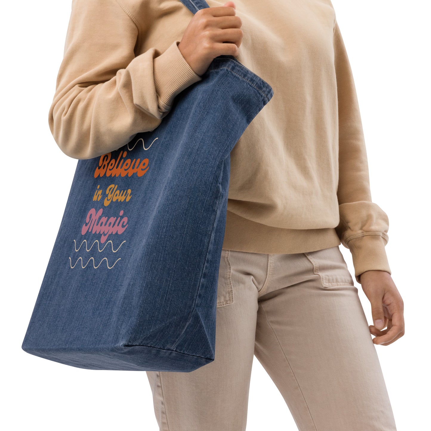 Believe in Your Magic - Organic denim tote bag