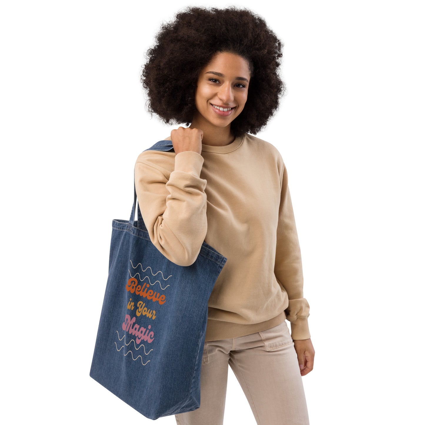 Believe in Your Magic - Organic denim tote bag